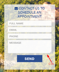 Contact Form on Landing Page Screenshot