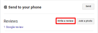 Google Write a Review Screenshot